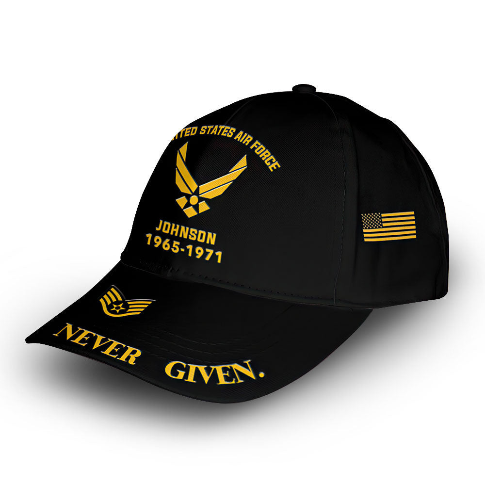 Premium Custom Name, Rank, Year, USAF Cap VPVC007104, Gifts For Air Force Veteran, Best Gifts On Father's Day, Independence Day, Veterans Day.