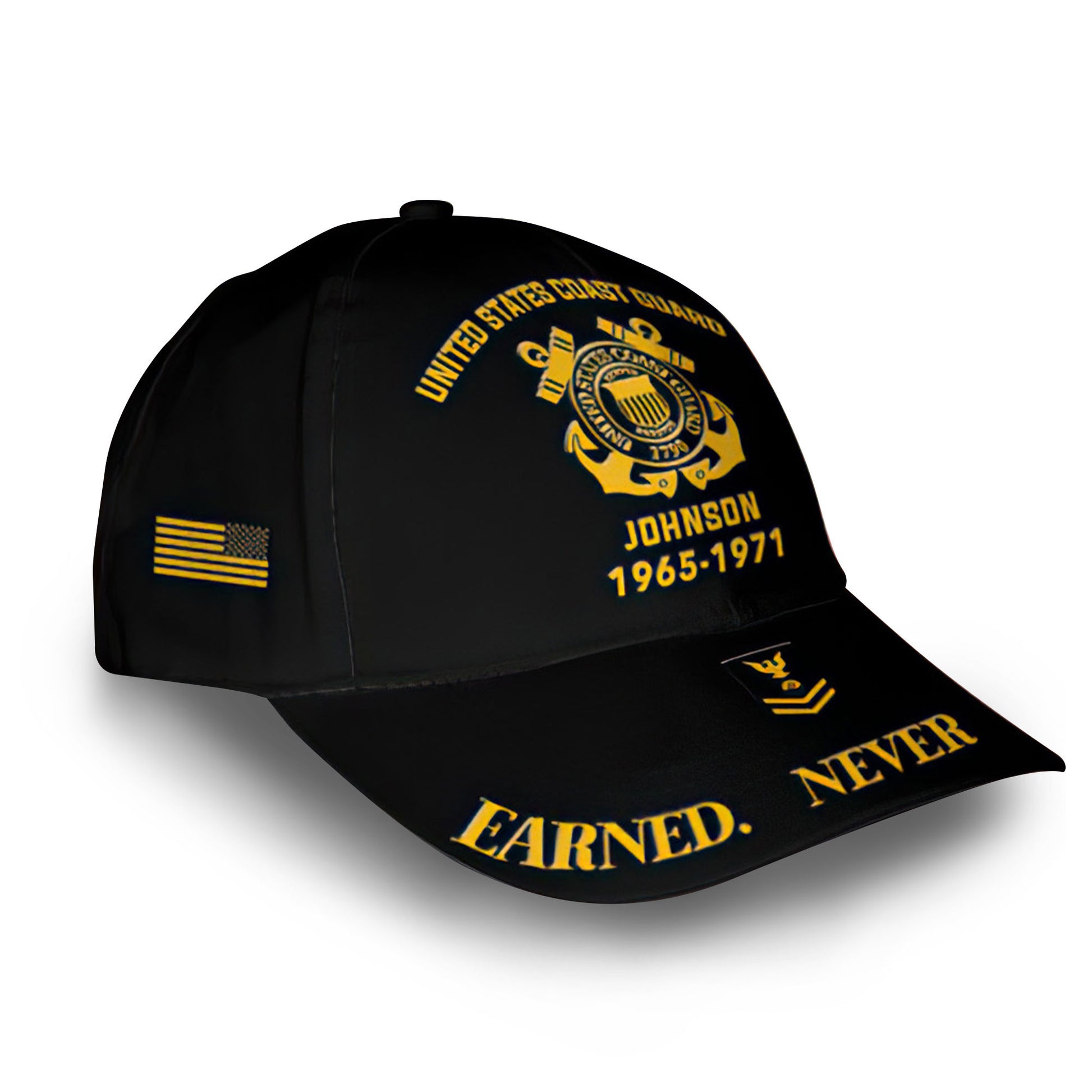 Premium Custom Name, Rank, Year, USCG Cap VPVC007105, Gifts For Coast Guard Veteran, Best Gifts On Father's Day, Independence Day, Veterans Day.