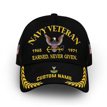 Premium Custom Name, Rank, Year, US Navy Cap VPVC007202, Gifts For Navy Veteran, Best Gifts On Father's Day, Independence Day, Veterans Day.