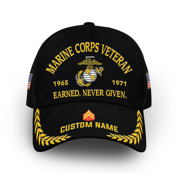 Premium Custom Name, Rank, Year, USMC Cap VPVC007203, Gifts For Marine Veteran, Best Gifts On Father's Day, Independence Day, Veterans Day.