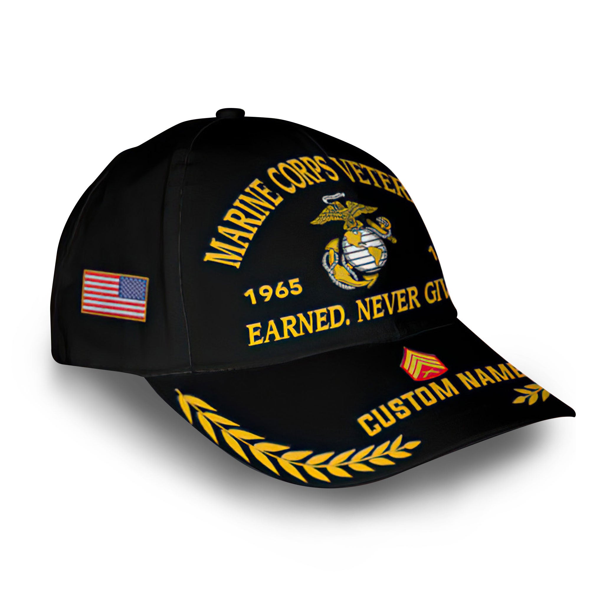 Premium Custom Name, Rank, Year, USMC Cap VPVC007203, Gifts For Marine Veteran, Best Gifts On Father's Day, Independence Day, Veterans Day.