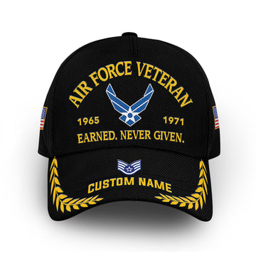 Premium Custom Name, Rank, Year, USAF Cap VPVC007204, Gifts For Air Force Veteran, Best Gifts On Father's Day, Independence Day, Veterans Day.
