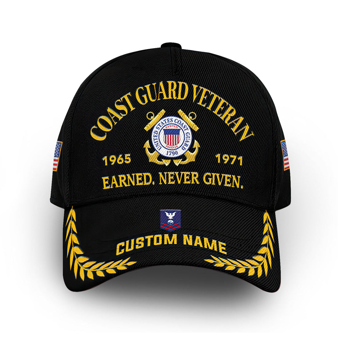 Premium Custom Name, Rank, Year, USCG Cap VPVC007205, Gifts For Coast Guard Veteran, Best Gifts On Father's Day, Independence Day, Veterans Day.