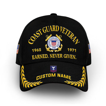 Premium Custom Name, Rank, Year, USCG Cap VPVC007205, Gifts For Coast Guard Veteran, Best Gifts On Father's Day, Independence Day, Veterans Day.