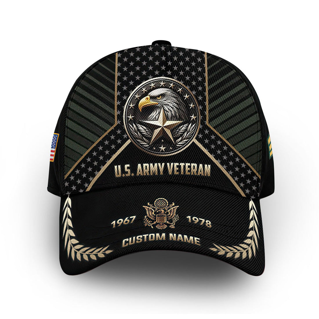 Unique Custom Name, Rank, Year, US Army Cap VPVC007301, Gifts For Army Veteran, Gifts For Dad, For Husband, Best Gifts On Father's Day, Independence Day, Veterans Day.