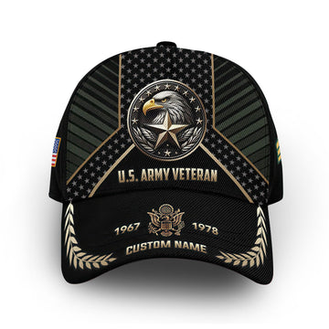 Unique Custom Name, Rank, Year, US Army Cap VPVC007301, Gifts For Army Veteran, Gifts For Dad, For Husband, Best Gifts On Father's Day, Independence Day, Veterans Day.