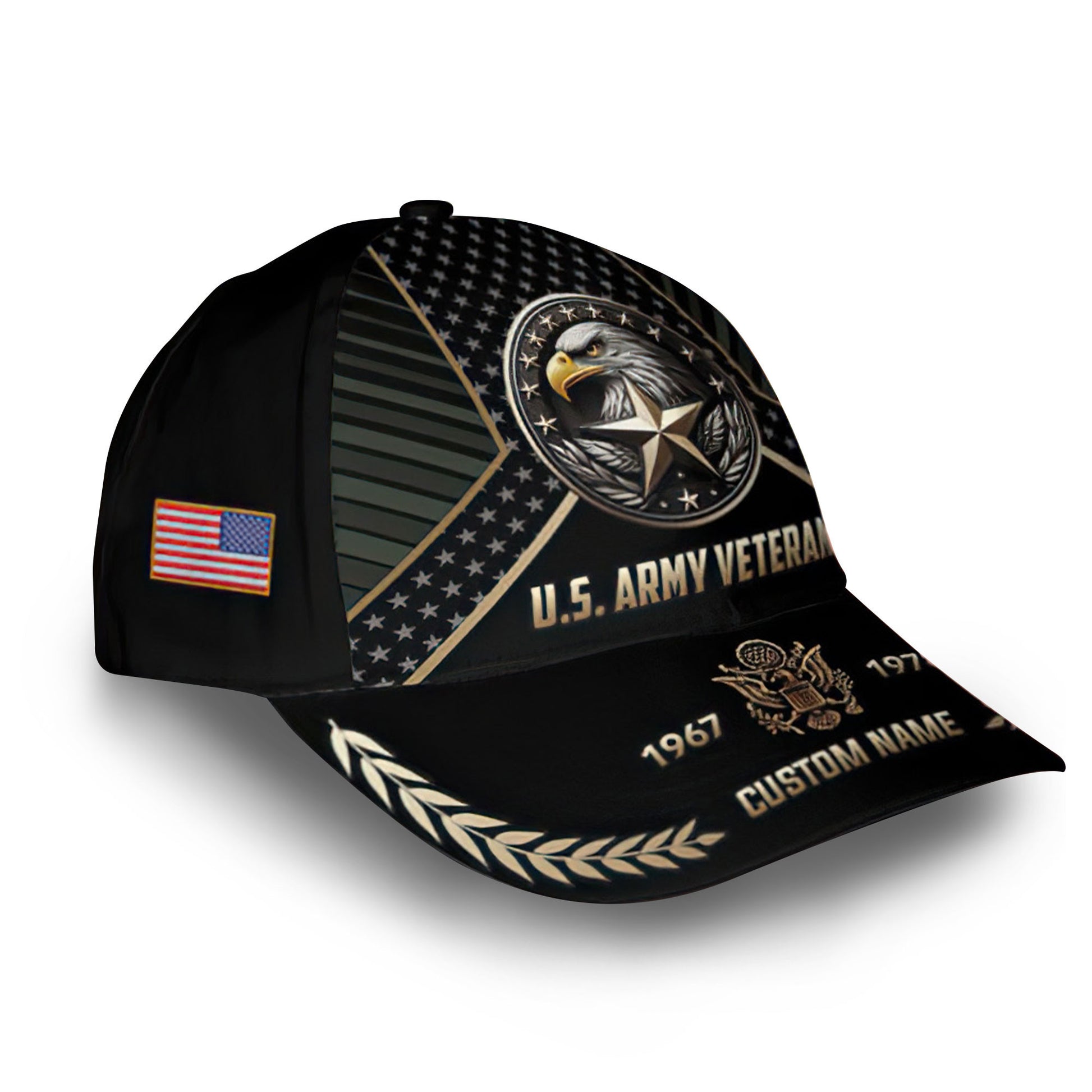 Unique Custom Name, Rank, Year, US Army Cap VPVC007301, Gifts For Army Veteran, Gifts For Dad, For Husband, Best Gifts On Father's Day, Independence Day, Veterans Day.