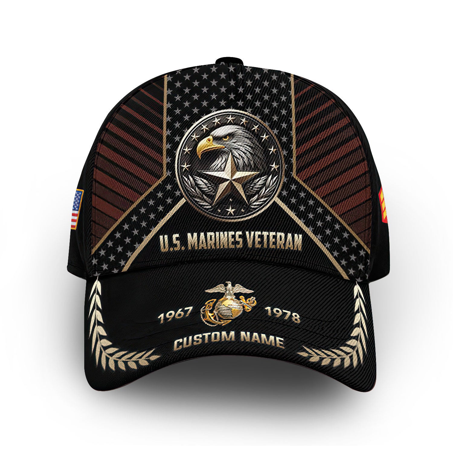 Unique Custom Name, Rank, Year, USMC Cap VPVC007303, Gifts For Marine Veteran, Gifts For Dad, For Husband, Best Gifts On Father's Day, Independence Day, Veterans Day.
