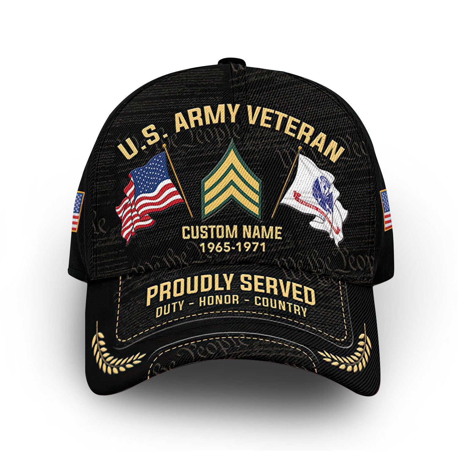 Unique Custom Name, Rank, Year, US Army Cap VPVC007401, Gifts For Army Veteran, Gifts For Dad, For Husband, Best Gifts On Father's Day, Independence Day, Veterans Day.