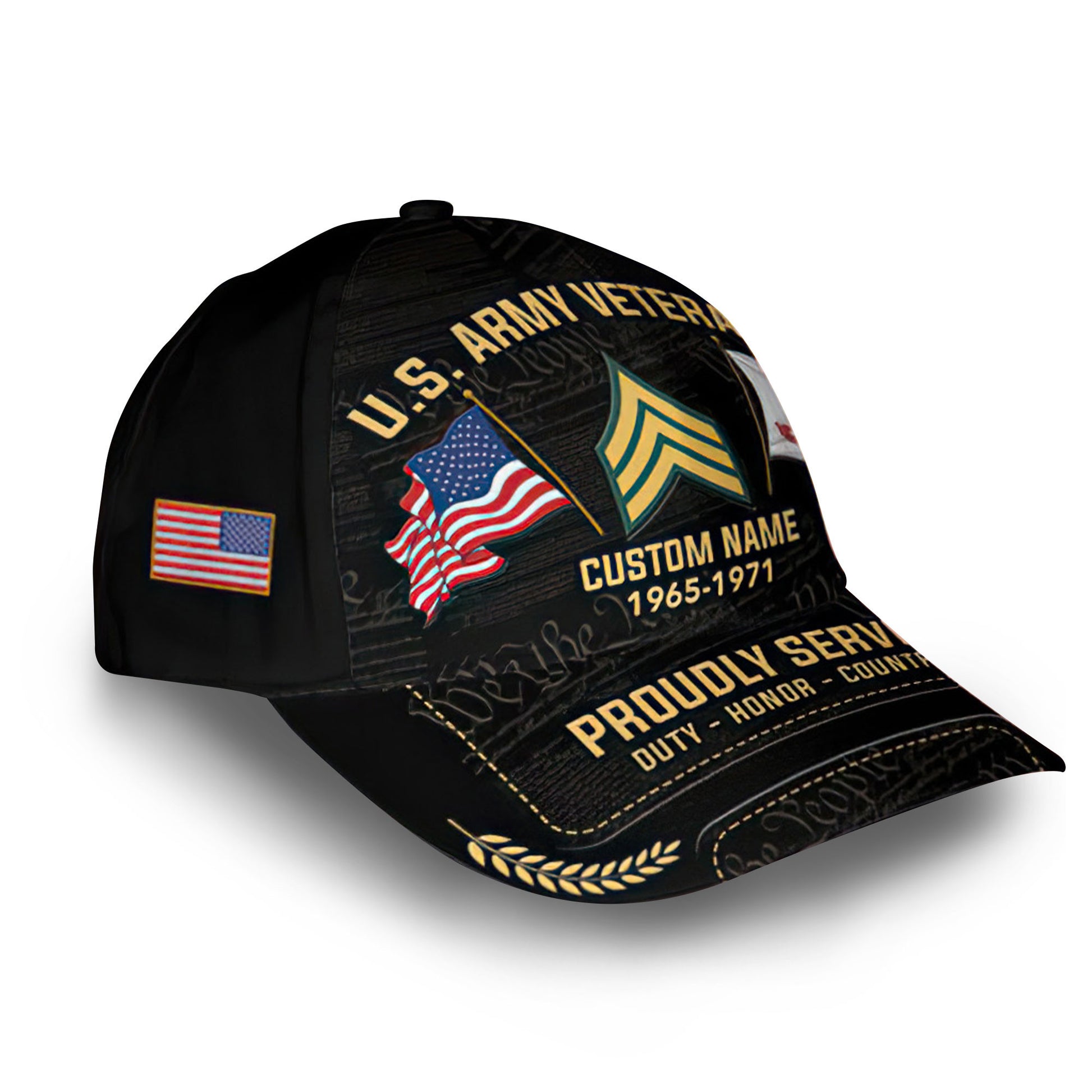 Unique Custom Name, Rank, Year, US Army Cap VPVC007401, Gifts For Army Veteran, Gifts For Dad, For Husband, Best Gifts On Father's Day, Independence Day, Veterans Day.