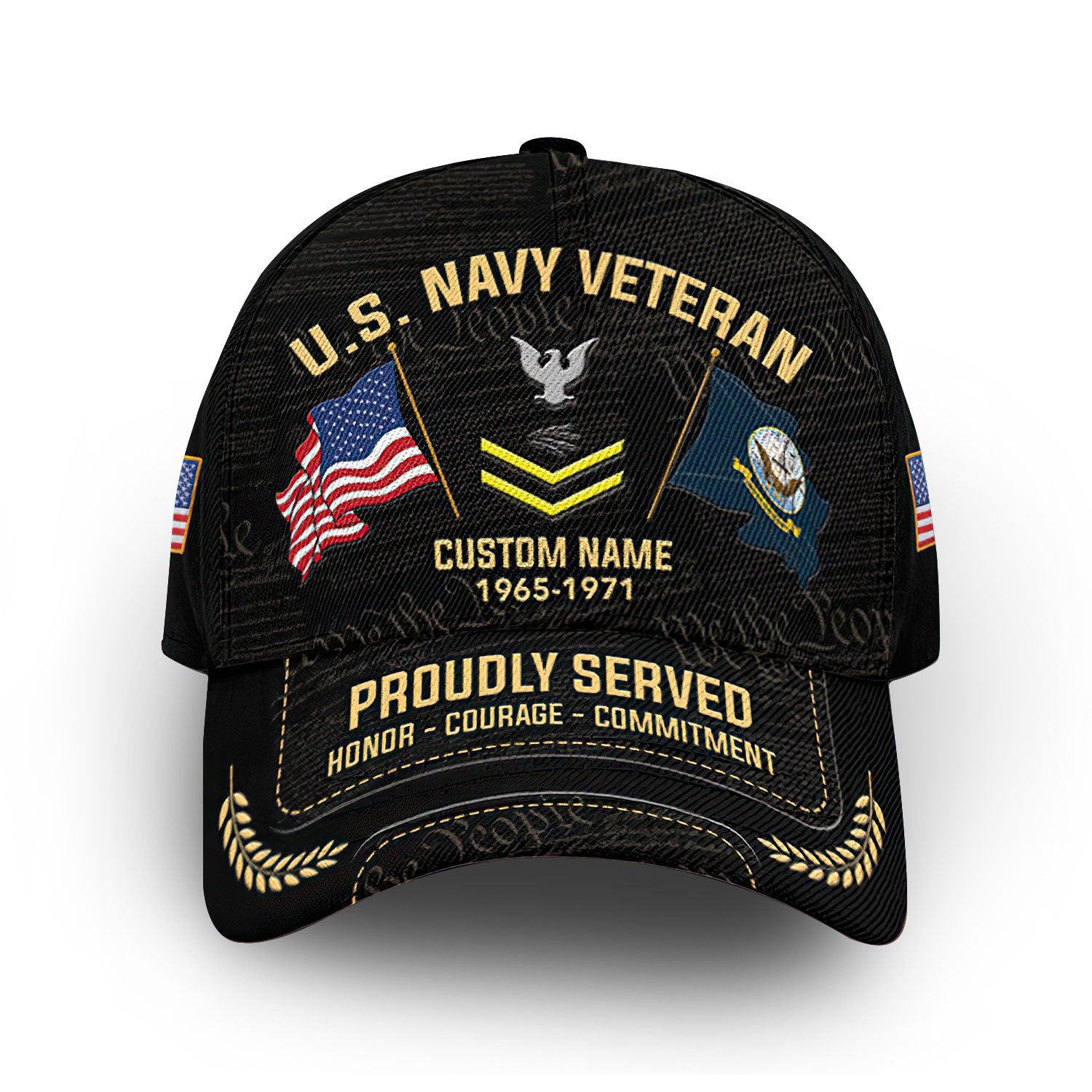 Unique Custom Name, Rank, Year, US Navy Cap VPVC007402, Gifts For Navy Veteran, Gifts For Dad, For Husband, Best Gifts On Father's Day, Independence Day, Veterans Day.