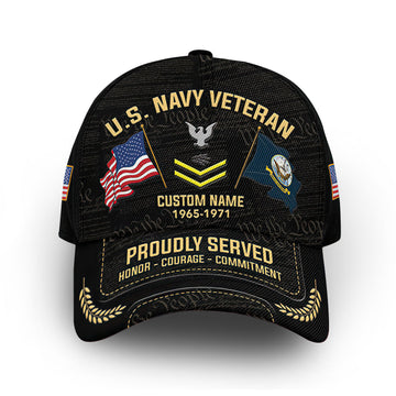 Unique Custom Name, Rank, Year, US Navy Cap VPVC007402, Gifts For Navy Veteran, Gifts For Dad, For Husband, Best Gifts On Father's Day, Independence Day, Veterans Day.