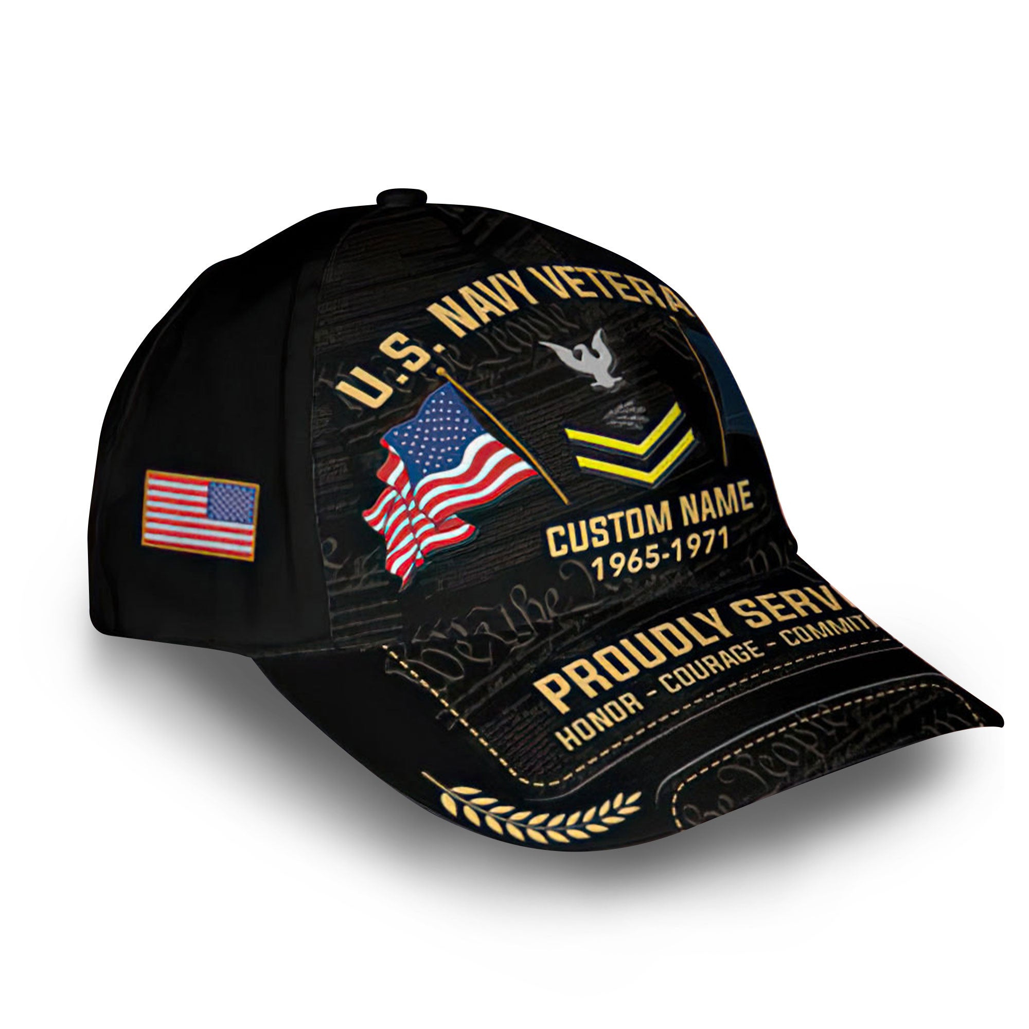 Unique Custom Name, Rank, Year, US Navy Cap VPVC007402, Gifts For Navy Veteran, Gifts For Dad, For Husband, Best Gifts On Father's Day, Independence Day, Veterans Day.