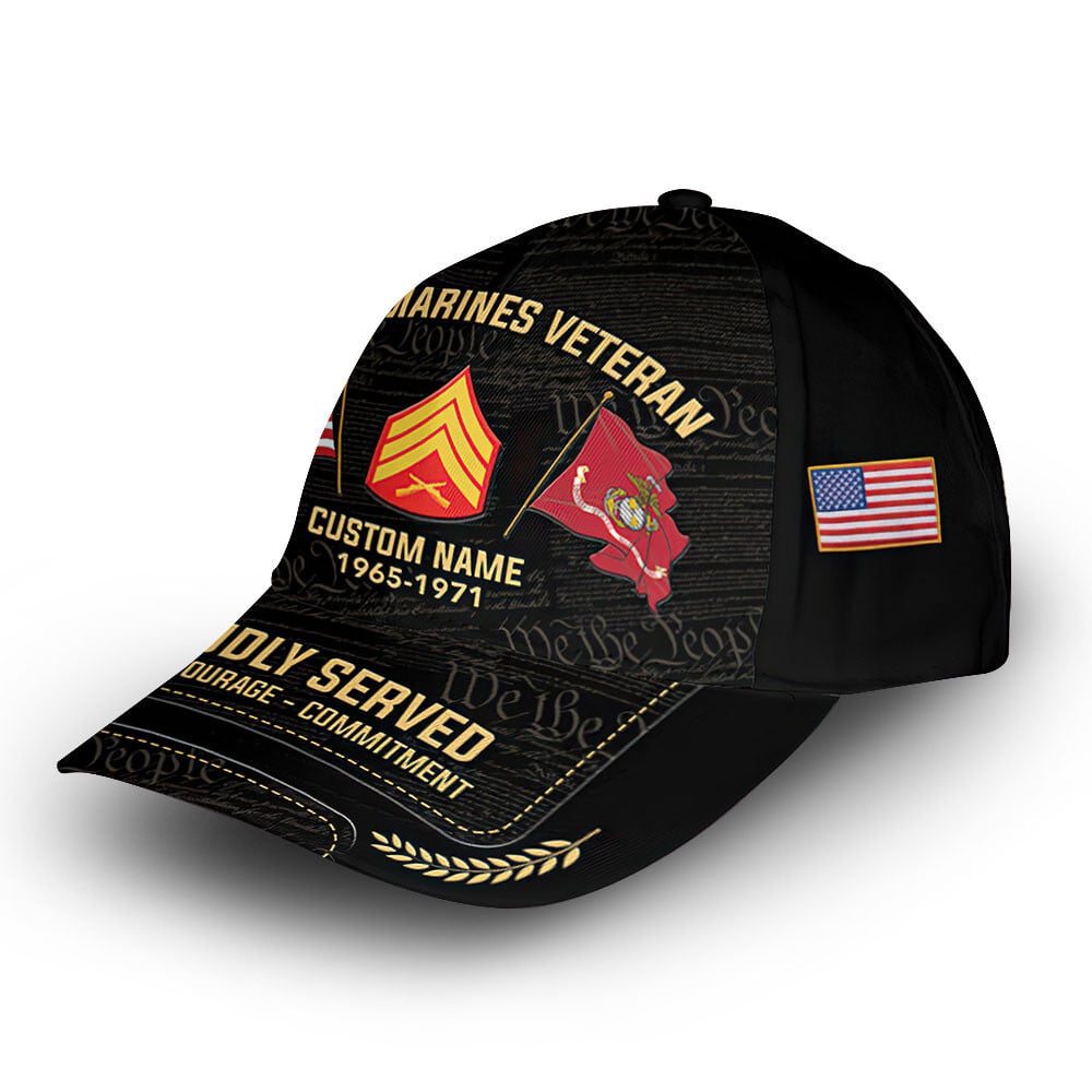 Unique Custom Name, Rank, Year, USMC Cap VPVC007403, Gifts For Marine Veteran, Gifts For Dad, For Husband, Best Gifts On Father's Day, Independence Day, Veterans Day.