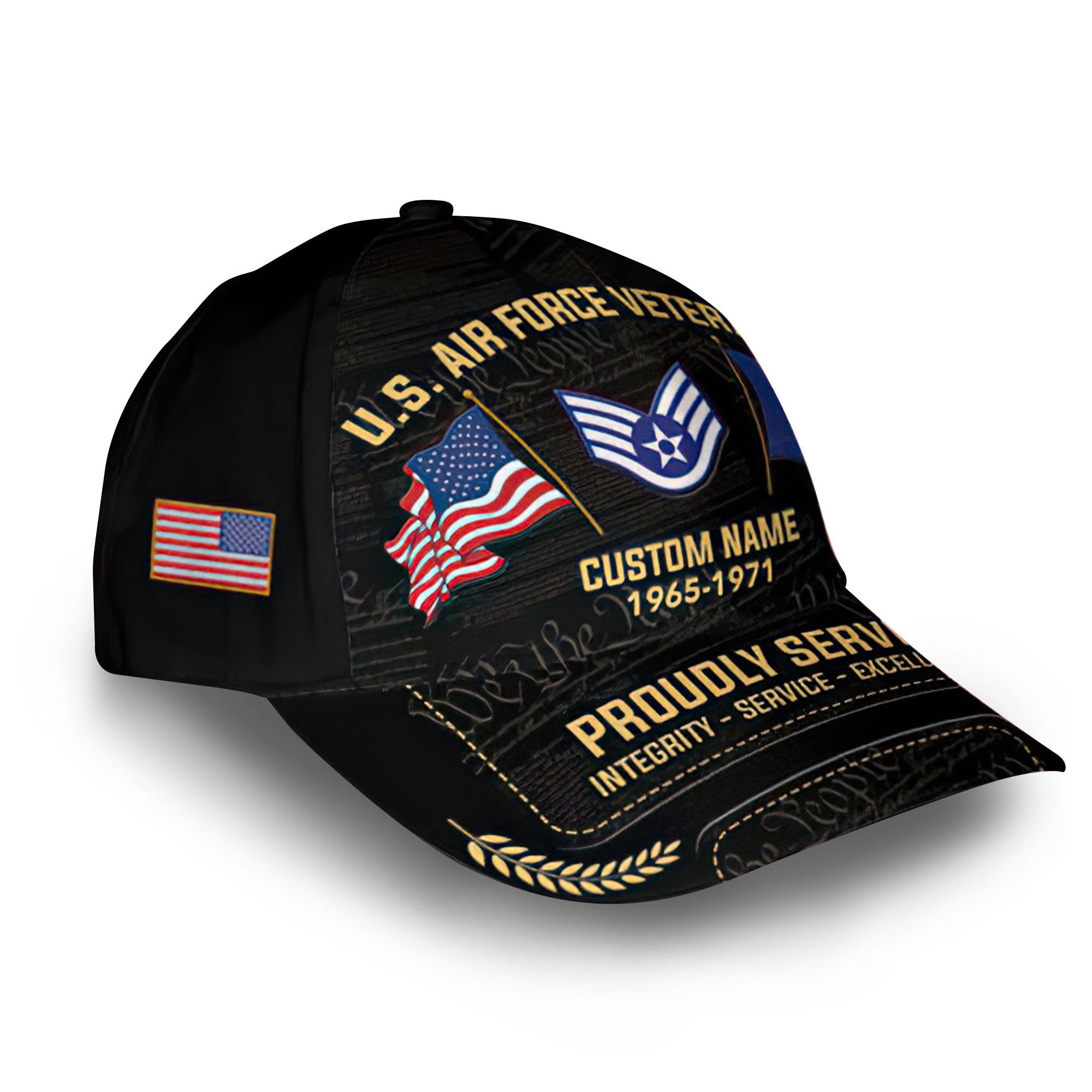 Unique Custom Name, Rank, Year, USAF Cap VPVC007404, Gifts For Air Force Veteran, Gifts For Dad, For Husband, Best Gifts On Father's Day, Independence Day, Veterans Day.