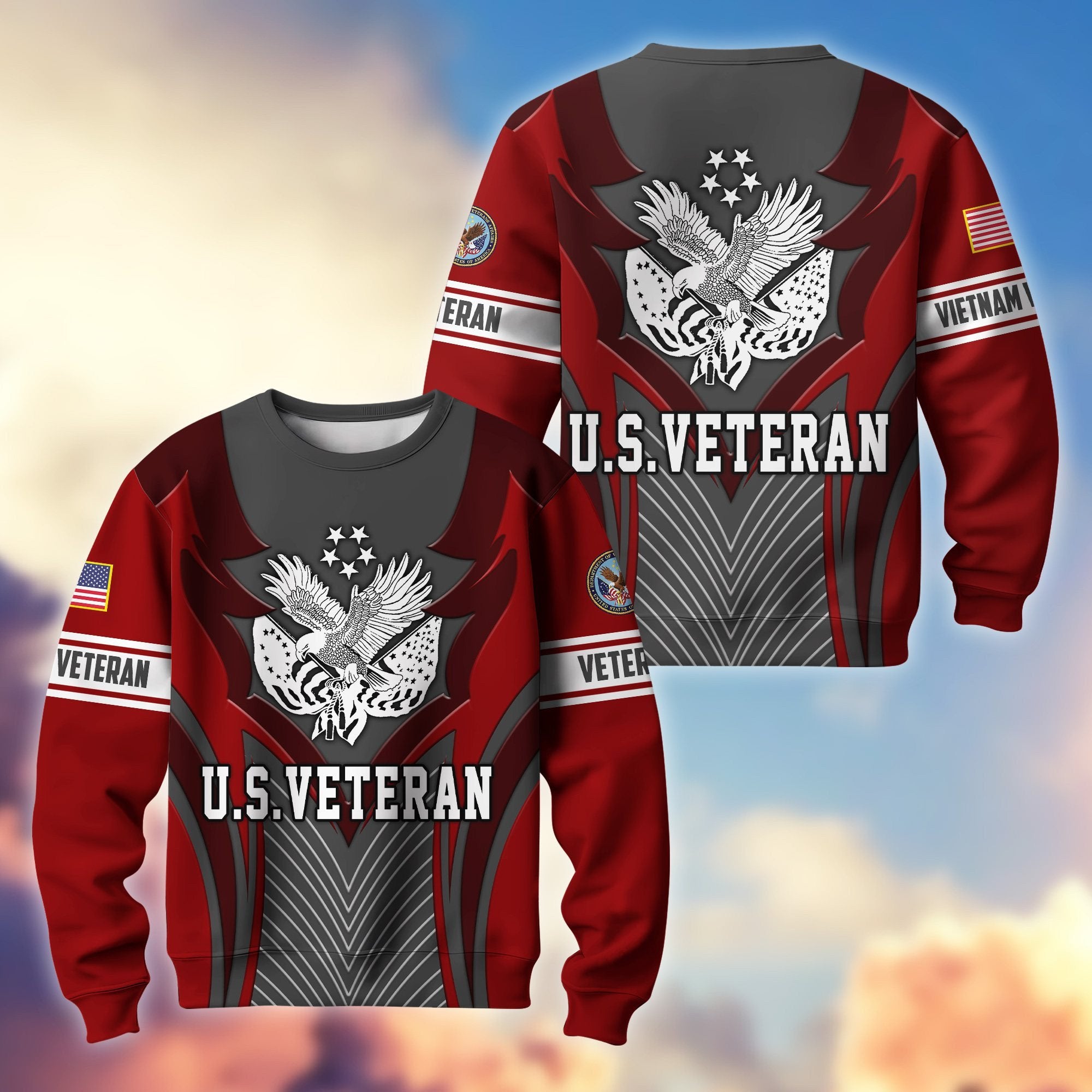 Premium US Veterans Sweatshirt BPHN140212, Gifts For US Veterans, Best Gifts On Father's Day, Armed Forces Day, Independence Day, Veterans Day.