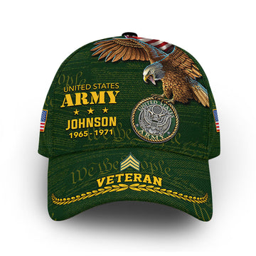 Premium US Army Cap VPVC007601, Custom Name, Rank, Year, Gifts For Army Veteran, Best Gifts On Father's Day, Armed Forces Day, Independence Day, Veterans Day.