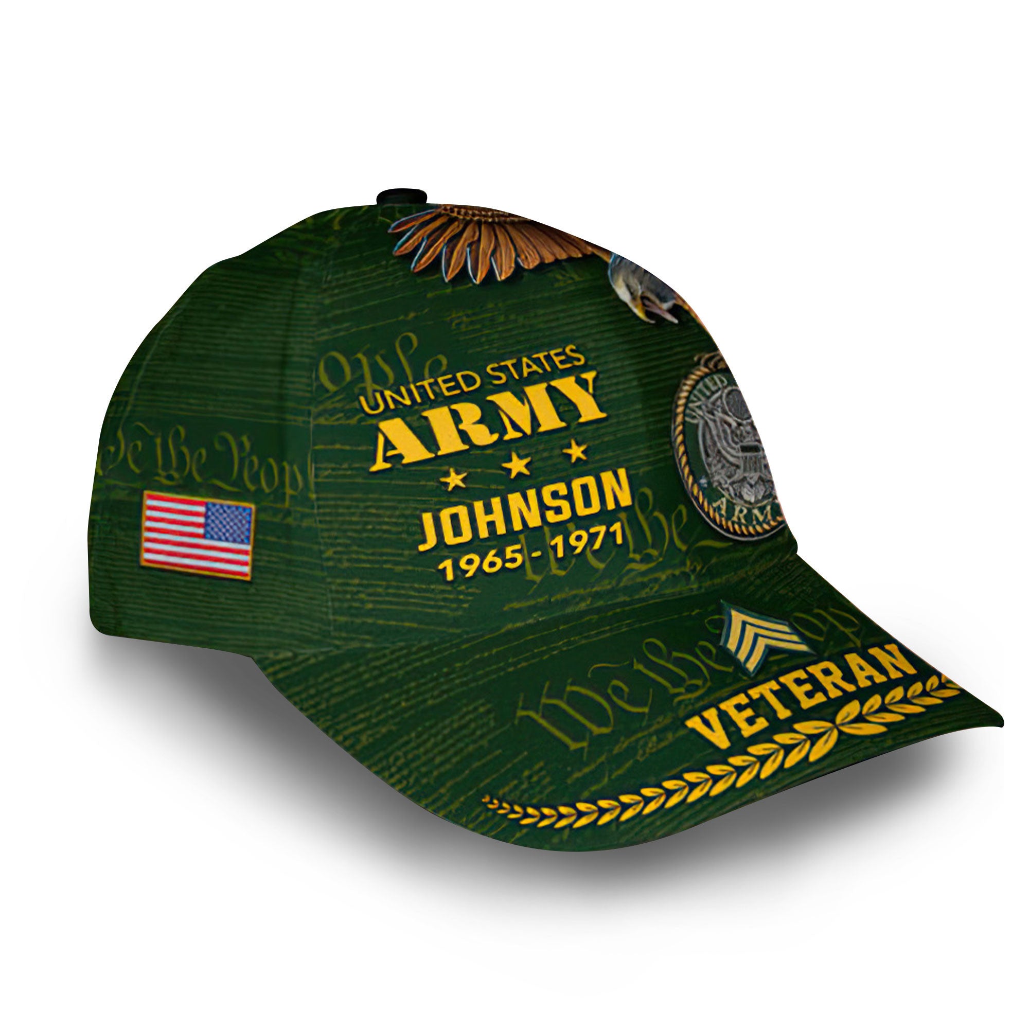 Premium US Army Cap VPVC007601, Custom Name, Rank, Year, Gifts For Army Veteran, Best Gifts On Father's Day, Armed Forces Day, Independence Day, Veterans Day.