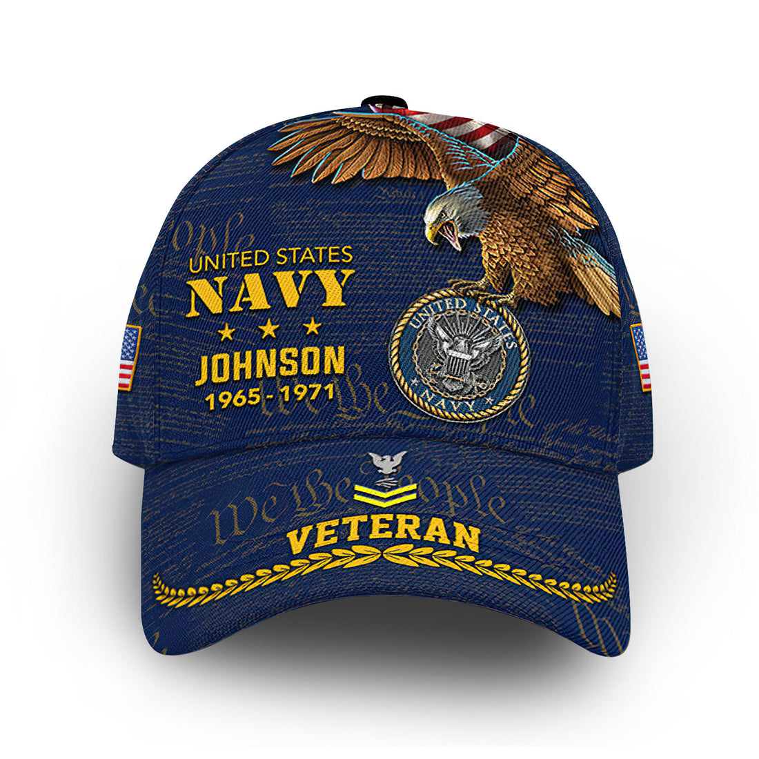 Premium US Navy Cap VPVC007602, Custom Name, Rank, Year, Gifts For Navy Veteran, Best Gifts On Father's Day, Armed Forces Day, Independence Day, Veterans Day.