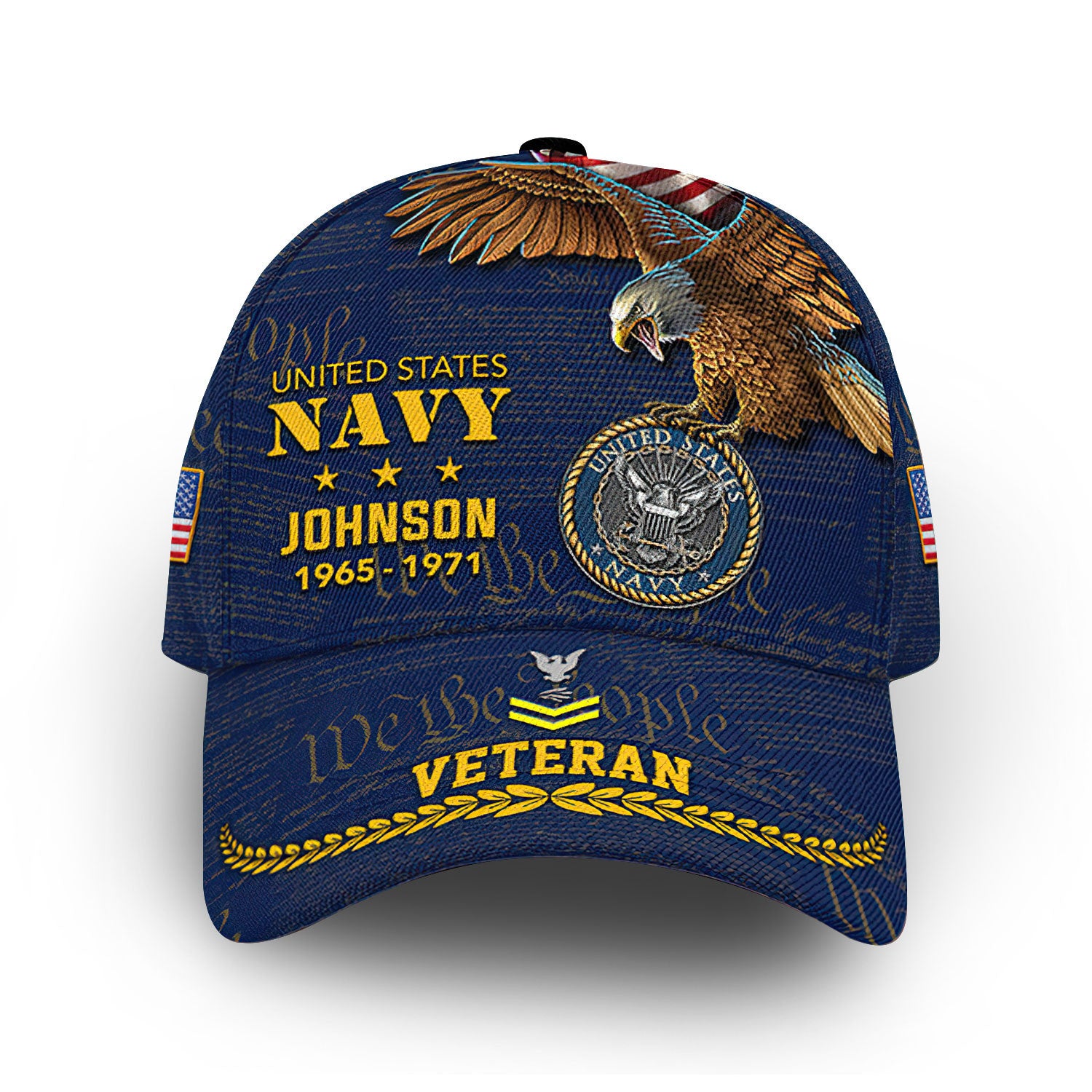 Premium US Navy Cap VPVC007602, Custom Name, Rank, Year, Gifts For Navy Veteran, Best Gifts On Father's Day, Armed Forces Day, Independence Day, Veterans Day.