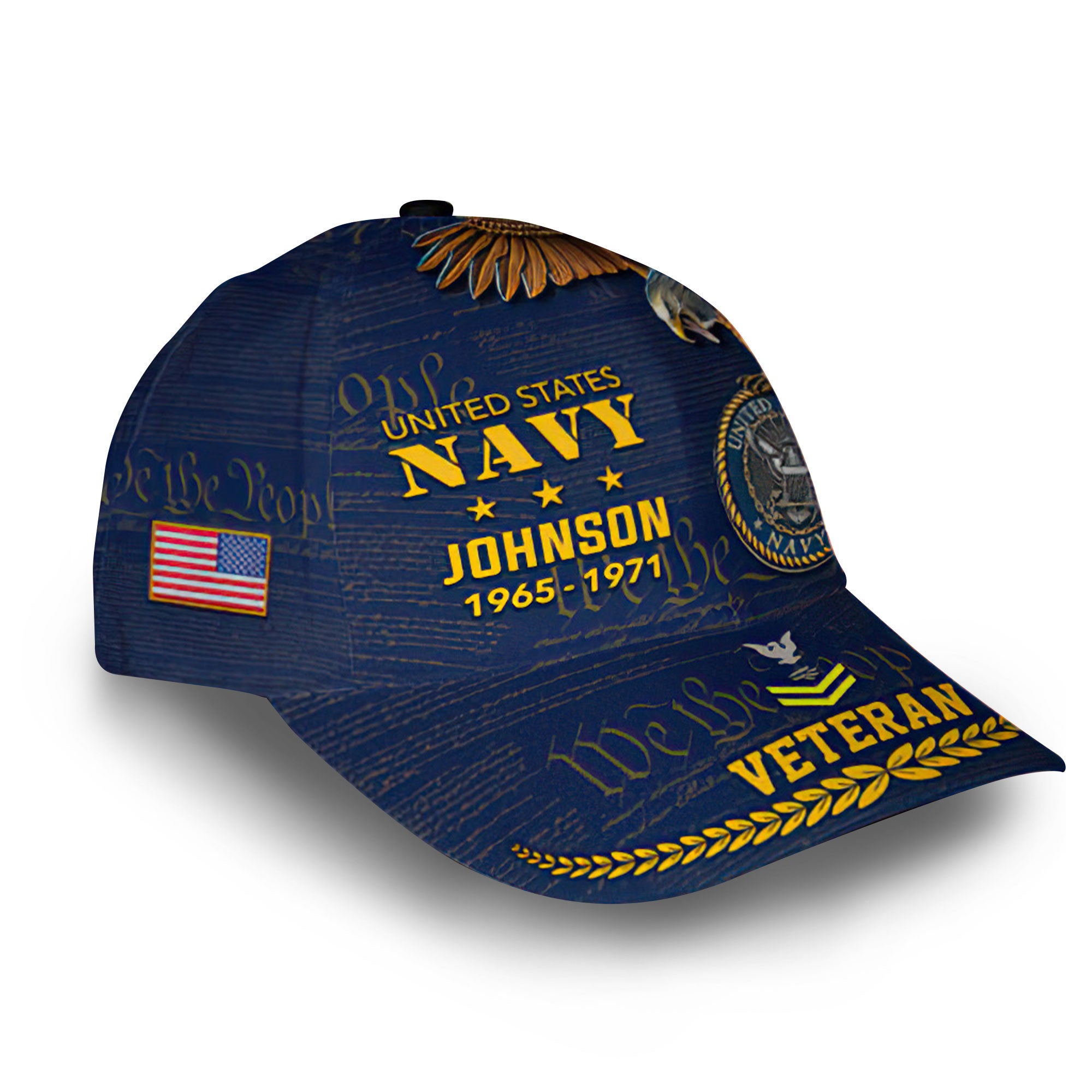 Premium US Navy Cap VPVC007602, Custom Name, Rank, Year, Gifts For Navy Veteran, Best Gifts On Father's Day, Armed Forces Day, Independence Day, Veterans Day.
