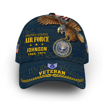 Premium USAF Cap VPVC007604, Custom Name, Rank, Year, Gifts For Air Force Veteran, Best Gifts On Father's Day, Armed Forces Day, Independence Day, Veterans Day.