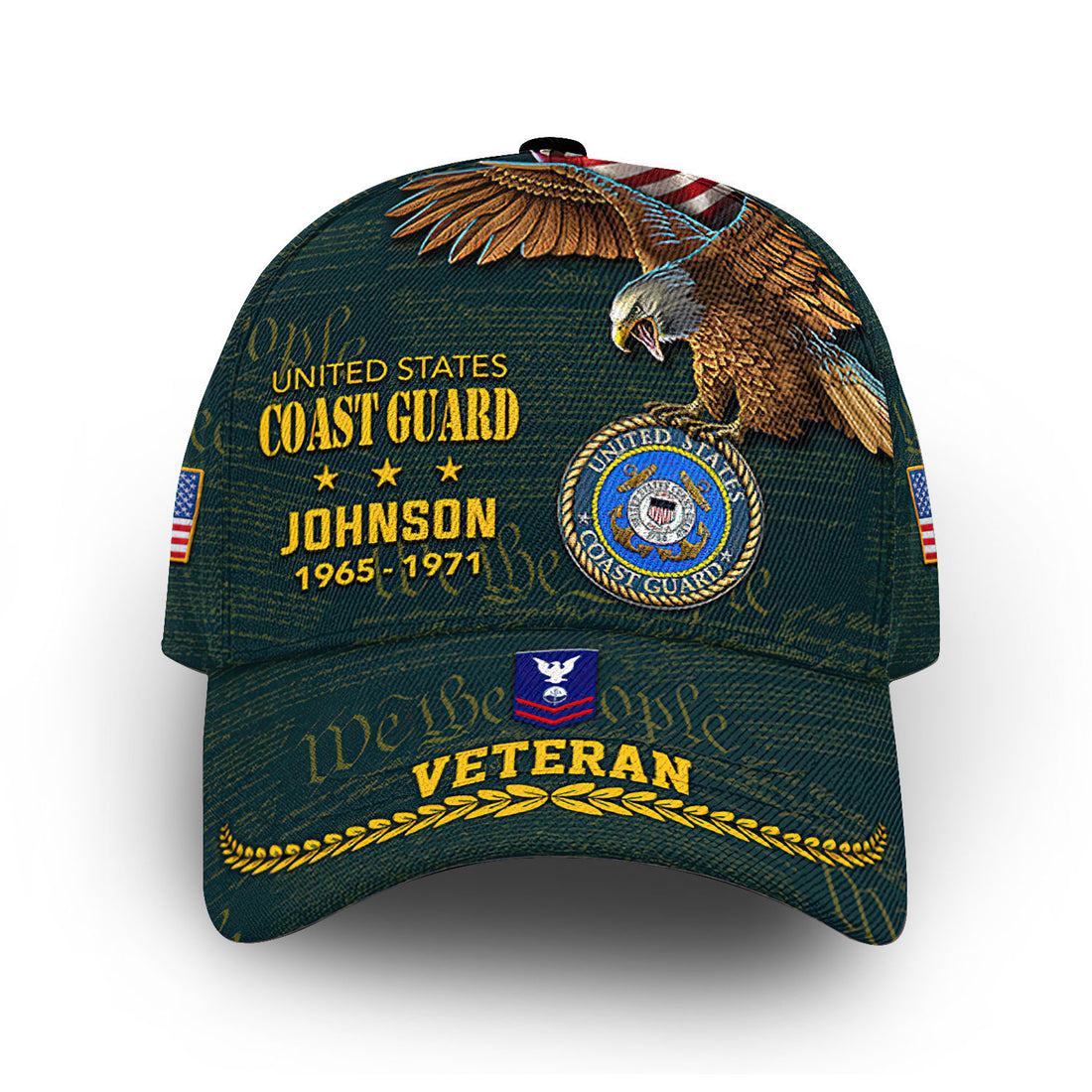Premium USCG Cap VPVC007605, Custom Name, Rank, Year, Gifts For Coast Guard Veteran, Best Gifts On Father's Day, Armed Forces Day, Independence Day, Veterans Day.