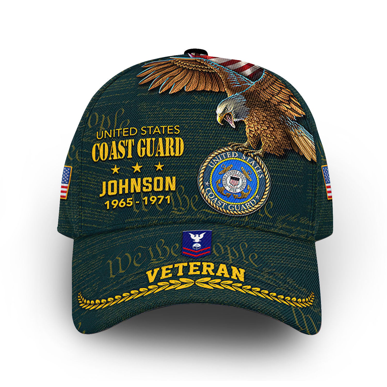 Premium USCG Cap VPVC007605, Custom Name, Rank, Year, Gifts For Coast Guard Veteran, Best Gifts On Father's Day, Armed Forces Day, Independence Day, Veterans Day.