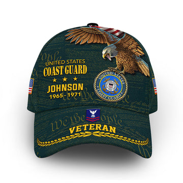 Premium USCG Cap VPVC007605, Custom Name, Rank, Year, Gifts For Coast Guard Veteran, Best Gifts On Father's Day, Armed Forces Day, Independence Day, Veterans Day.