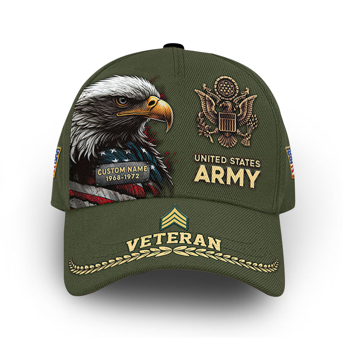Premium US Army Cap VPVC007701, Custom Name, Rank, Year, Gifts For Army Veteran, Best Gifts On Father's Day, Armed Forces Day, Independence Day, Veterans Day.