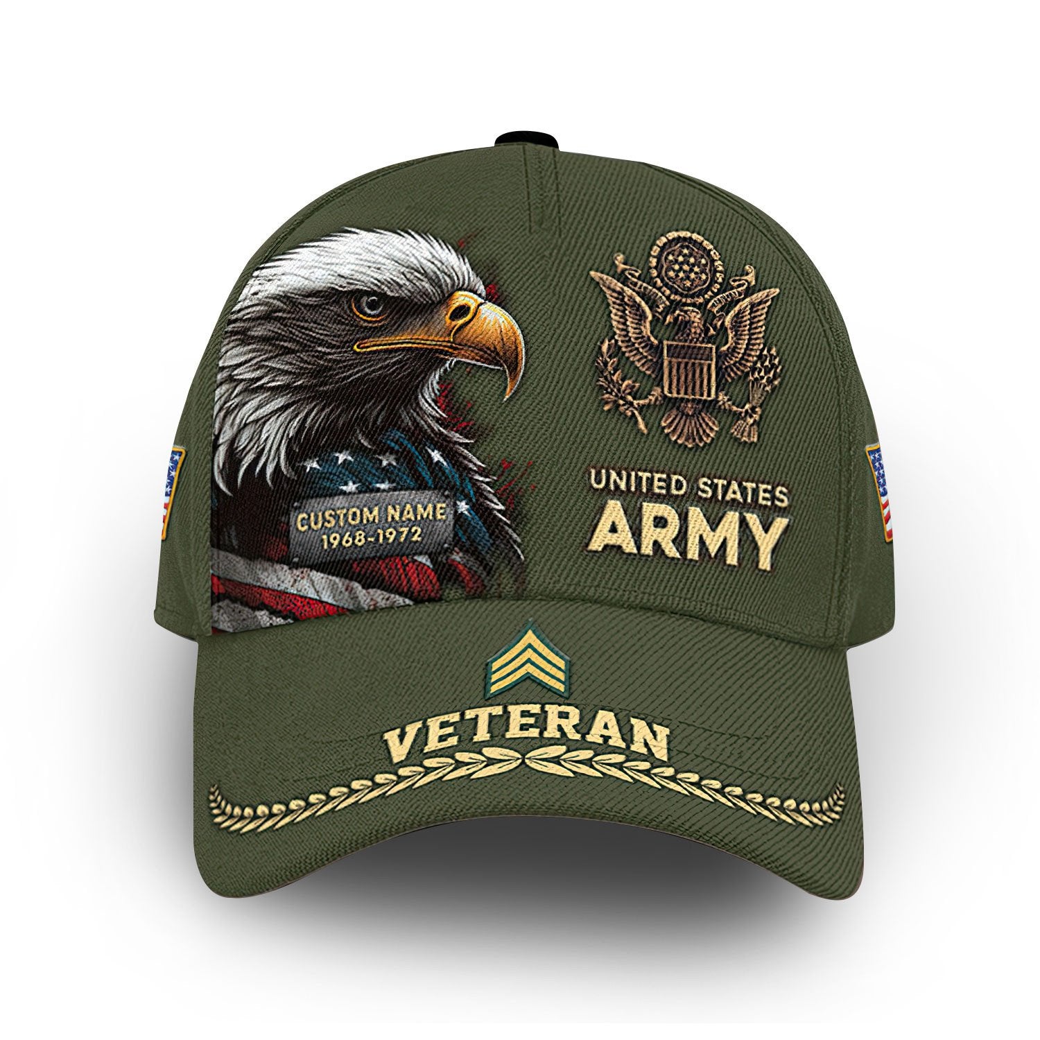 Premium US Army Cap VPVC007701, Custom Name, Rank, Year, Gifts For Army Veteran, Best Gifts On Father's Day, Armed Forces Day, Independence Day, Veterans Day.