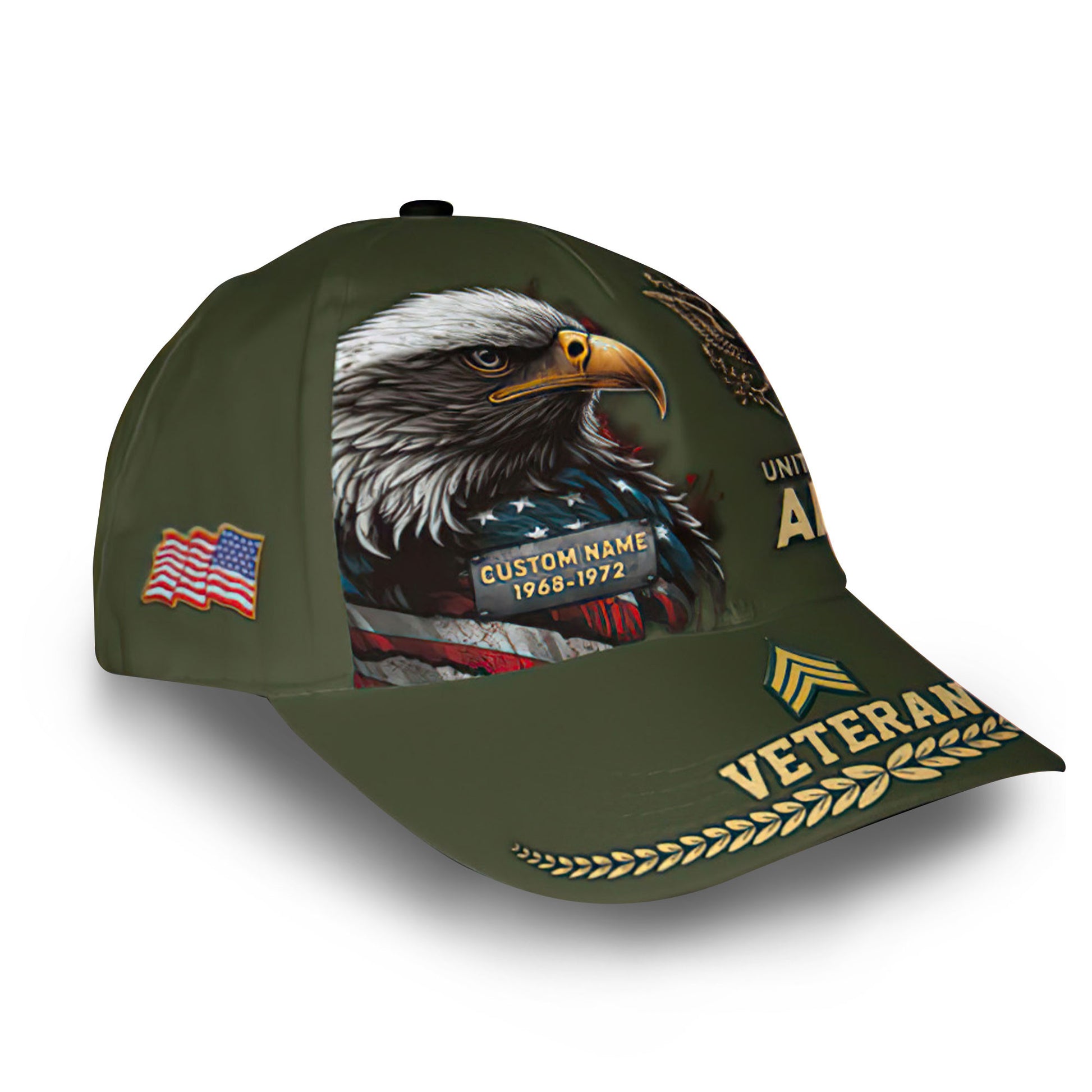 Premium US Army Cap VPVC007701, Custom Name, Rank, Year, Gifts For Army Veteran, Best Gifts On Father's Day, Armed Forces Day, Independence Day, Veterans Day.
