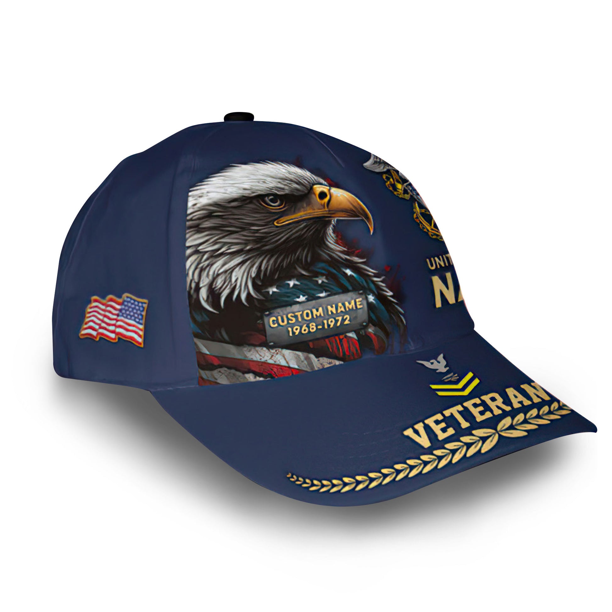Premium US Navy Cap VPVC007702, Custom Name, Rank, Year, Gifts For Navy Veteran, Best Gifts On Father's Day, Armed Forces Day, Independence Day, Veterans Day.