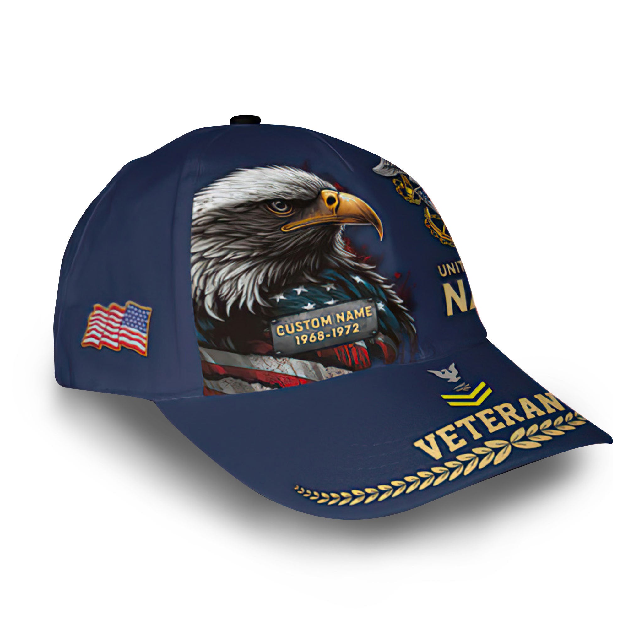 Premium US Navy Cap VPVC007702, Custom Name, Rank, Year, Gifts For Navy Veteran, Best Gifts On Father's Day, Armed Forces Day, Independence Day, Veterans Day.