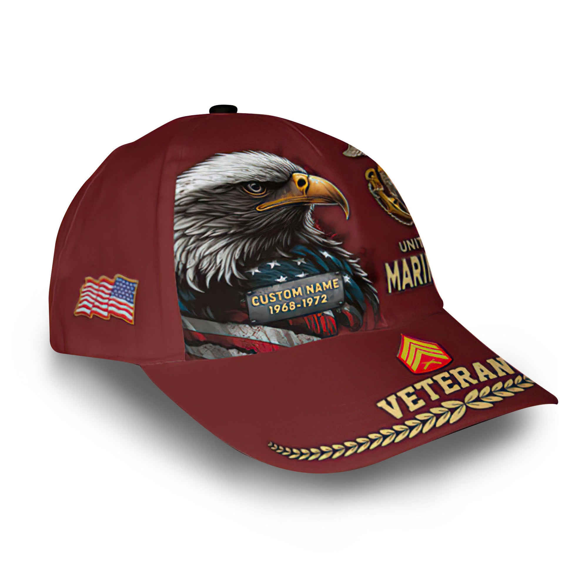 Premium USMC Cap VPVC007703, Custom Name, Rank, Year, Gifts For Marine Veteran, Best Gifts On Father's Day, Armed Forces Day, Independence Day, Veterans Day.