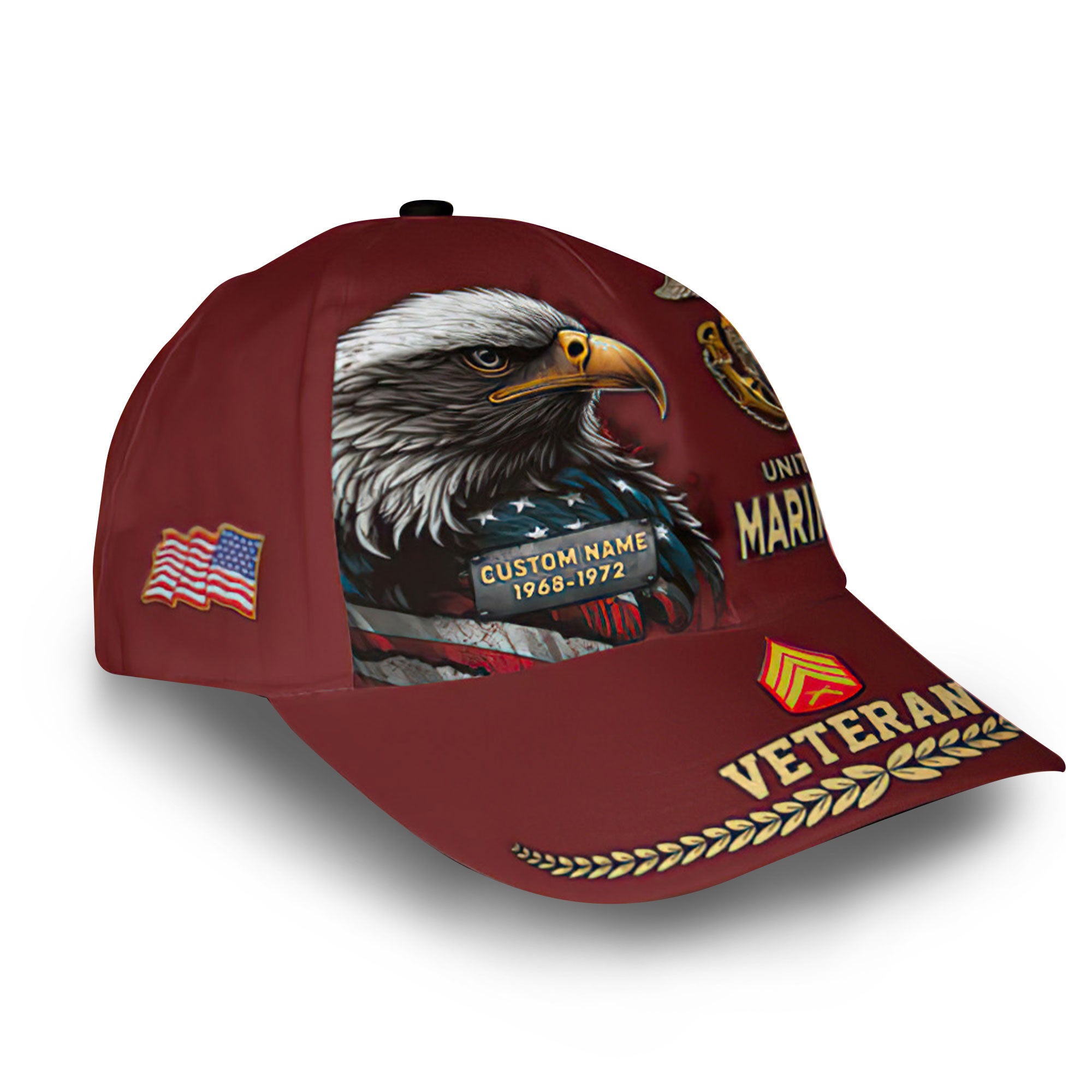 Premium USMC Cap VPVC007703, Custom Name, Rank, Year, Gifts For Marine Veteran, Best Gifts On Father's Day, Armed Forces Day, Independence Day, Veterans Day.