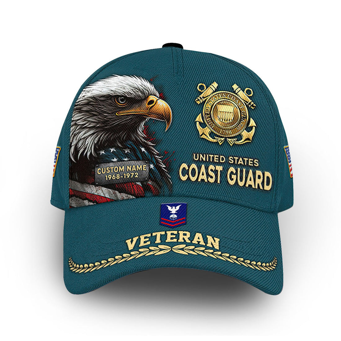 Premium USCG Cap VPVC007705, Custom Name, Rank, Year, Gifts For Coast Guard Veteran, Best Gifts On Father's Day, Armed Forces Day, Independence Day, Veterans Day.