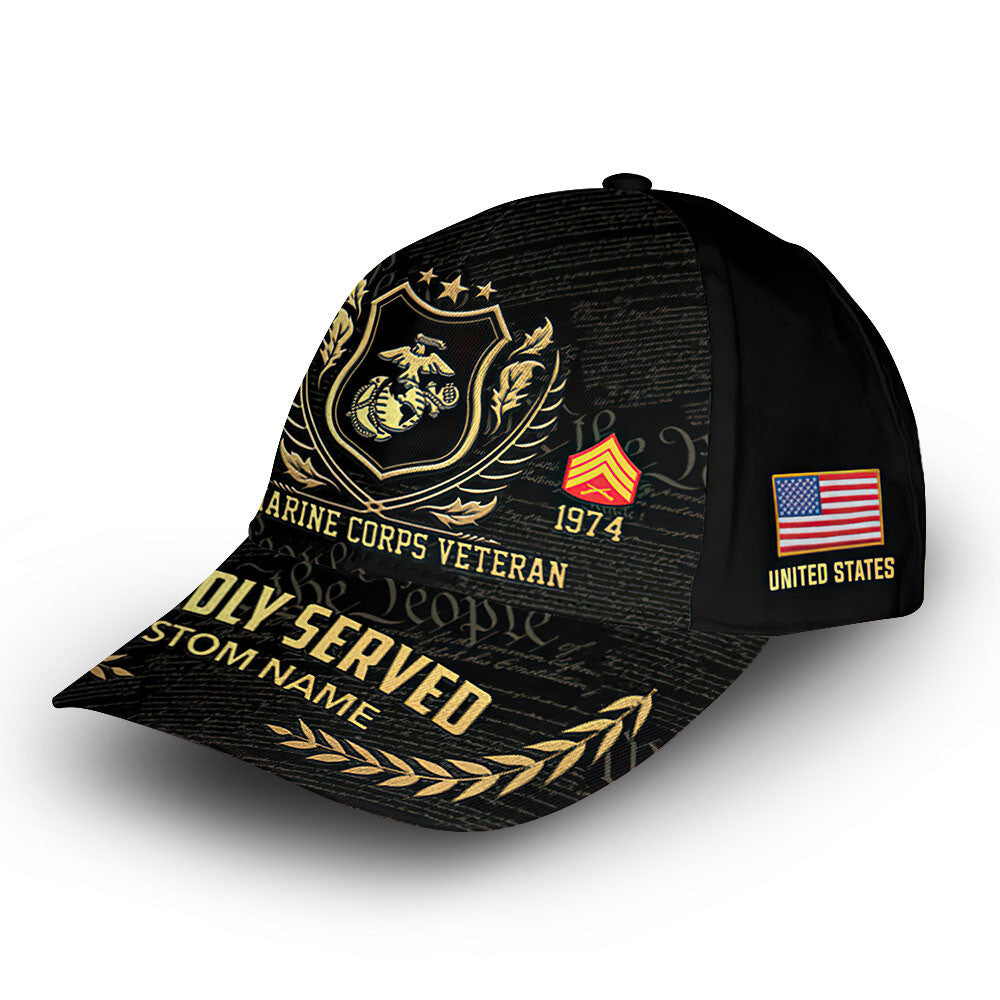 Premium Custom USMC Cap VPVC007803, Gifts For Marine Veteran, Gifts For Dad, For Husband, Best Gifts On Father's Day, Armed Forces Day, Independence Day, Veterans Day.