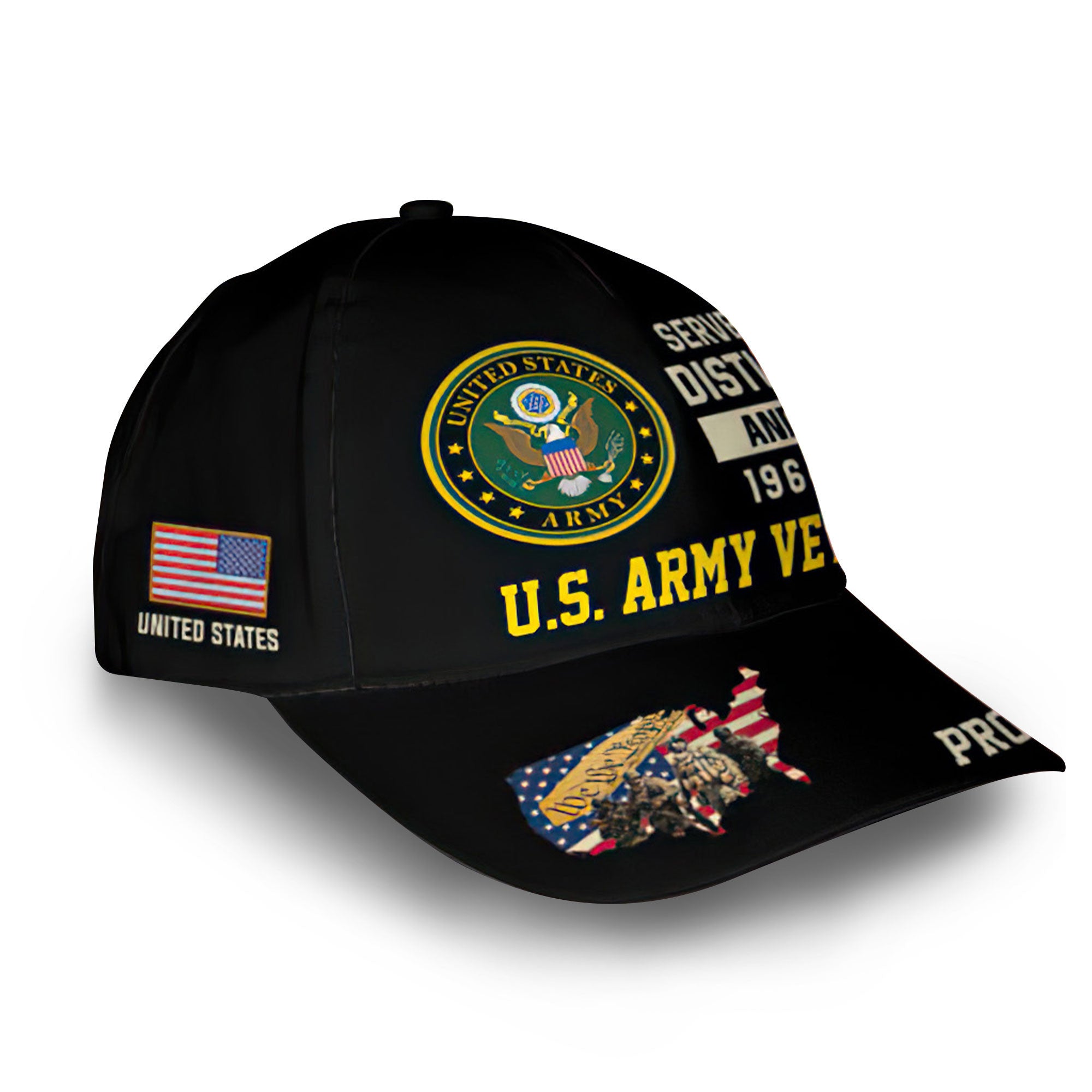 Unique Custom Name, Rank, Year, US Army Cap VPVC008001, Gifts For Army Veteran, Gifts For Dad, For Husband, Best Gifts On Father's Day, Independence Day, Veterans Day.