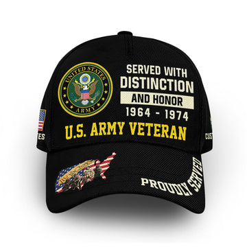 Unique Custom Name, Rank, Year, US Army Cap VPVC008001, Gifts For Army Veteran, Gifts For Dad, For Husband, Best Gifts On Father's Day, Independence Day, Veterans Day.