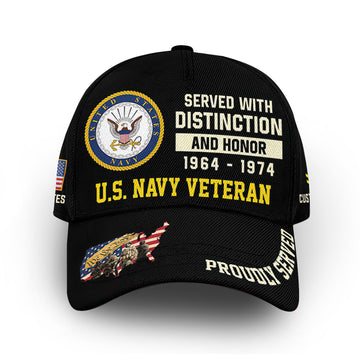 Unique Custom Name, Rank, Year, US Navy Cap VPVC008002, Gifts For Navy Veteran, Gifts For Dad, For Husband, Best Gifts On Father's Day, Independence Day, Veterans Day.