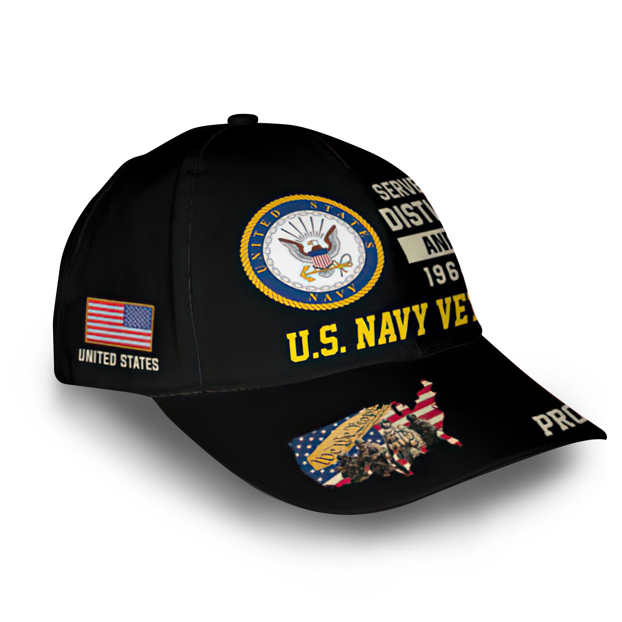 Unique Custom Name, Rank, Year, US Navy Cap VPVC008002, Gifts For Navy Veteran, Gifts For Dad, For Husband, Best Gifts On Father's Day, Independence Day, Veterans Day.