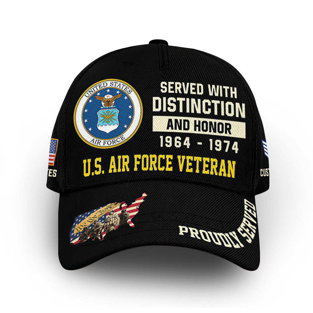 Unique Custom Name, Rank, Year, USAF Cap VPVC008004, Gifts For Air Force Veteran, Gifts For Dad, For Husband, Best Gifts On Father's Day, Independence Day, Veterans Day.
