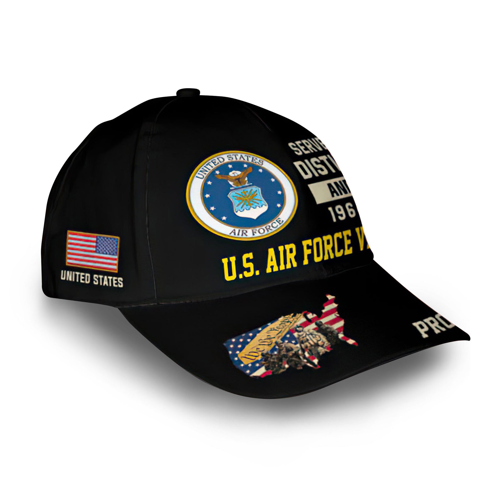 Unique Custom Name, Rank, Year, USAF Cap VPVC008004, Gifts For Air Force Veteran, Gifts For Dad, For Husband, Best Gifts On Father's Day, Independence Day, Veterans Day.