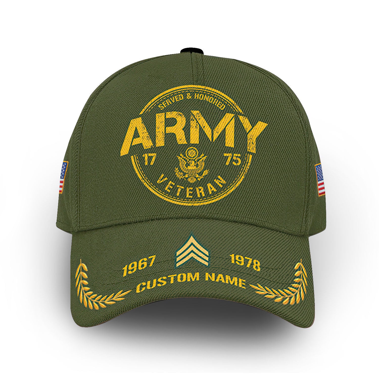 Unique Custom Name, Rank, Year, US Army Cap VPVC008101, Gifts For Army Veteran, Gifts For Dad, For Husband, Best Gifts On Father's Day, Independence Day, Veterans Day.