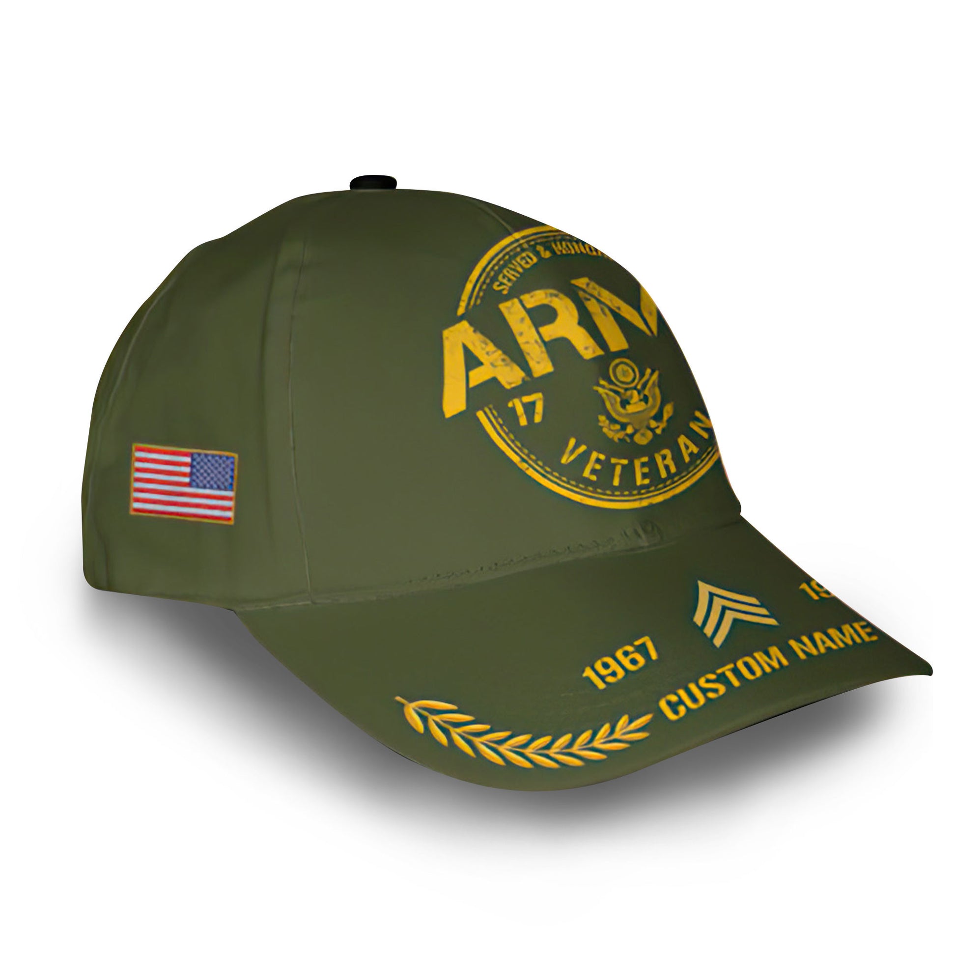 Unique Custom Name, Rank, Year, US Army Cap VPVC008101, Gifts For Army Veteran, Gifts For Dad, For Husband, Best Gifts On Father's Day, Independence Day, Veterans Day.