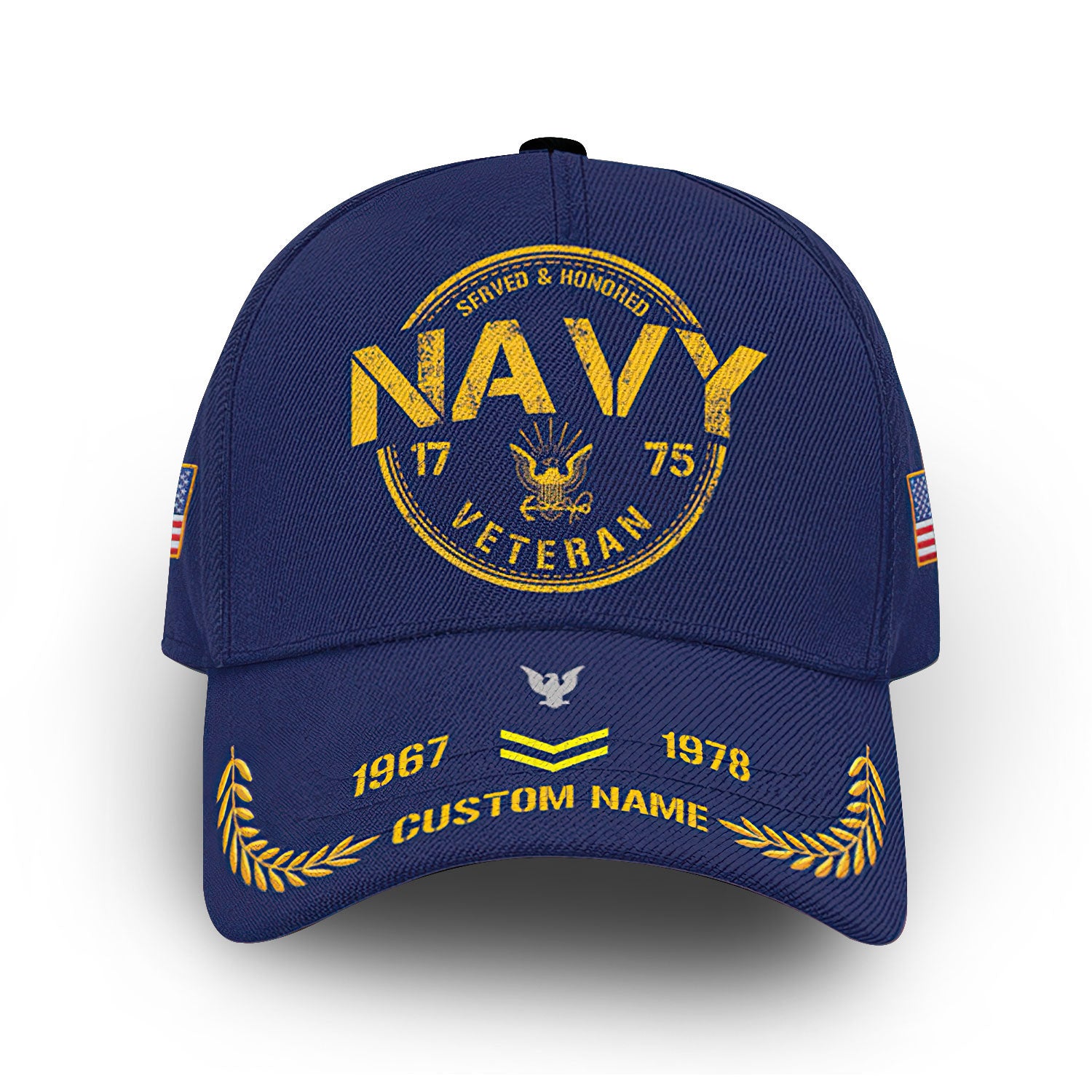 Unique Custom Name, Rank, Year, US Navy Cap VPVC008102, Gifts For Navy Veteran, Gifts For Dad, For Husband, Best Gifts On Father's Day, Independence Day, Veterans Day.