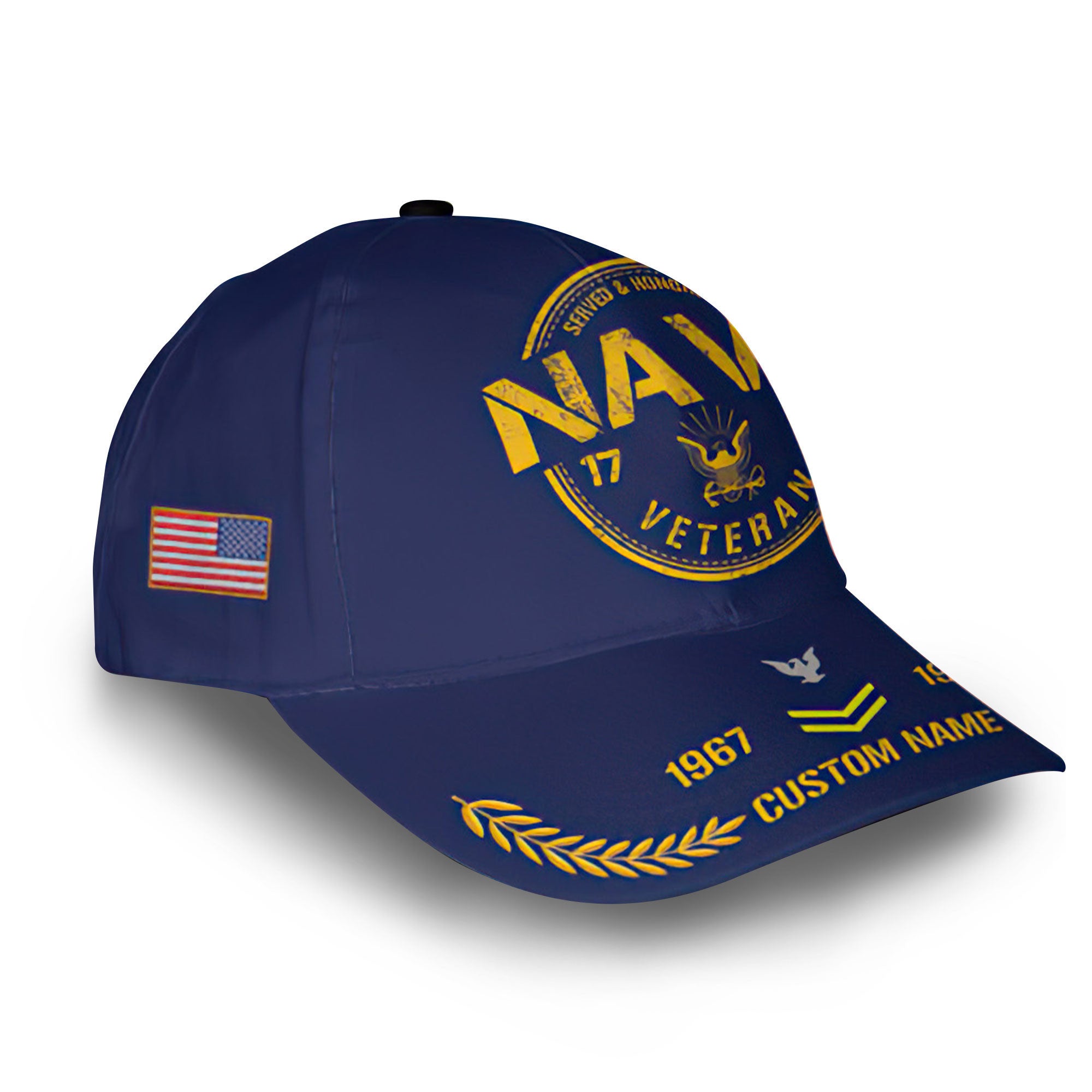Unique Custom Name, Rank, Year, US Navy Cap VPVC008102, Gifts For Navy Veteran, Gifts For Dad, For Husband, Best Gifts On Father's Day, Independence Day, Veterans Day.