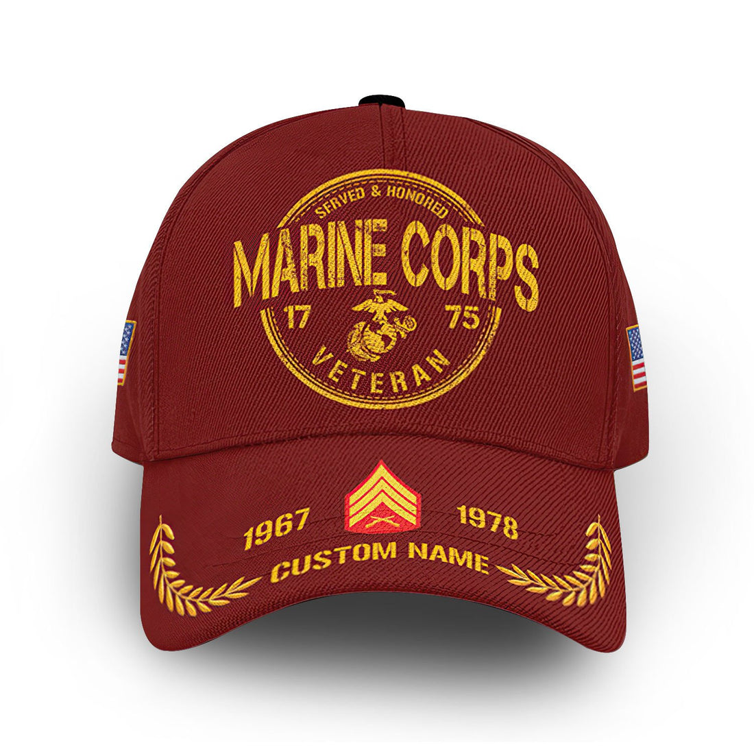 Unique Custom Name, Rank, Year, USMC Cap VPVC008103, Gifts For Marine Veteran, Gifts For Dad, For Husband, Best Gifts On Father's Day, Independence Day, Veterans Day.