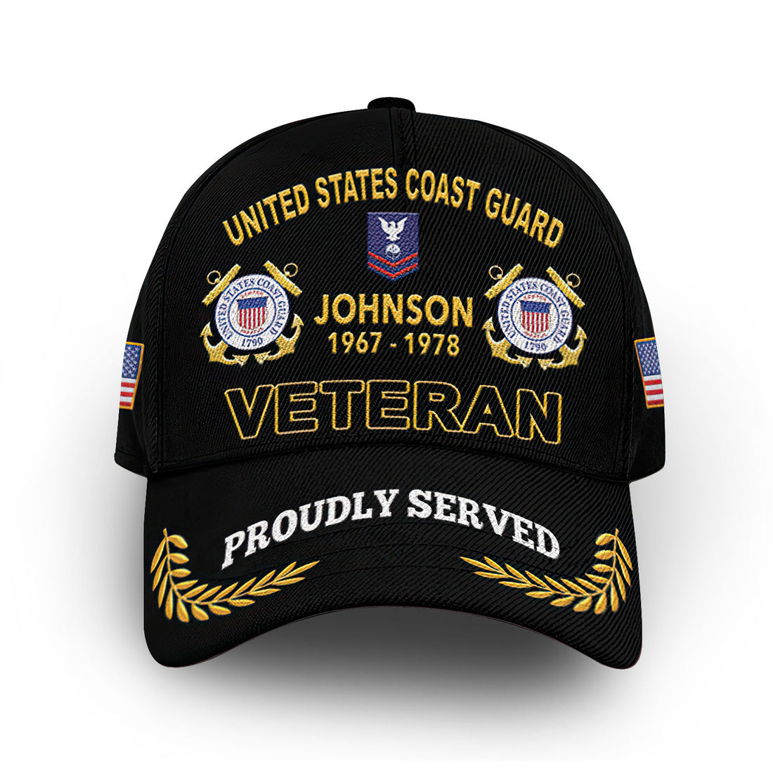 USCG Custom Cap VPVC008205, Gifts For Coast Guard Veteran, Best Gifts On Father's Day, Armed Forces Day, Independence Day, Veterans Day.